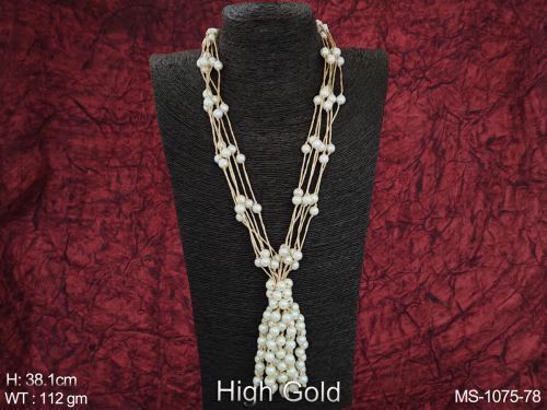 Beautiful Antique Jewellery Designer High Gold Polish Beaded Malas