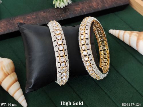 High Gold Finish CZ Designer Bangles