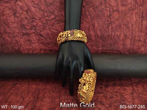 South Indian Bangles in Matte Finish Set of 2, photo 2 of 2
