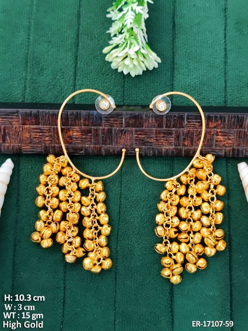 Traditional Ghungroo Hoop Earrings with Bell Drops