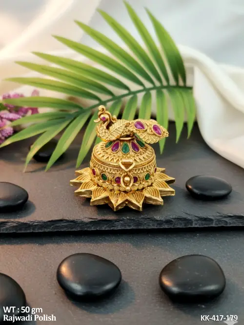 Premium Rajwadi Polish Antique Pooja Sindoor Box 
