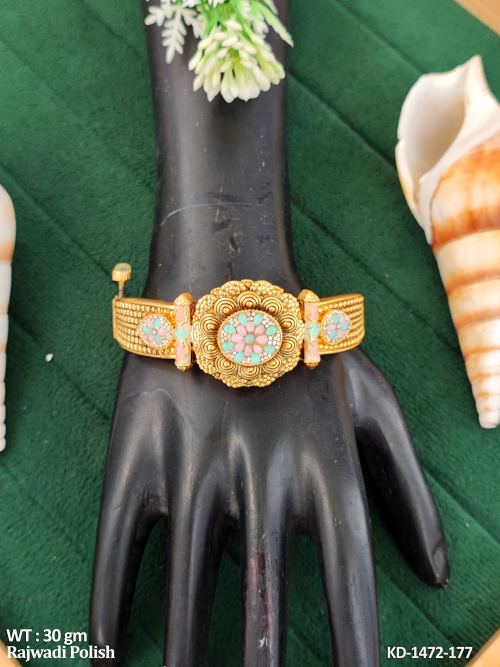 Ethnic Antique Rajwadi Polish Adjustable Kada