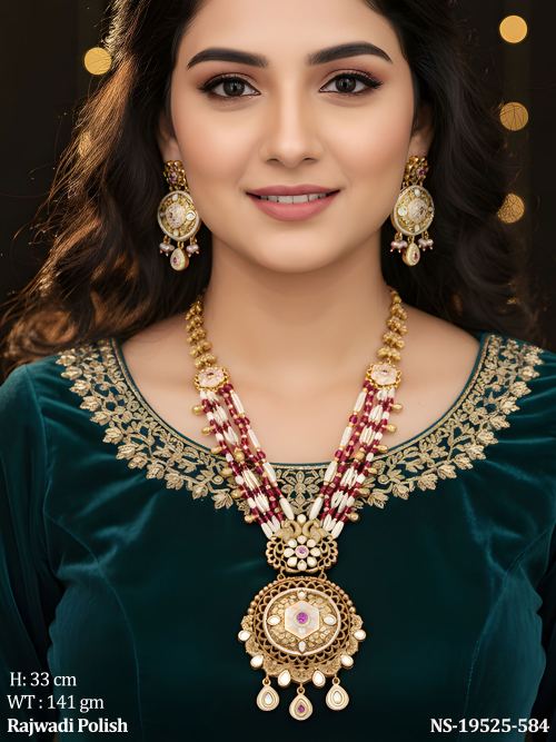 Stone-Studded Ethnic Necklace Set for Women