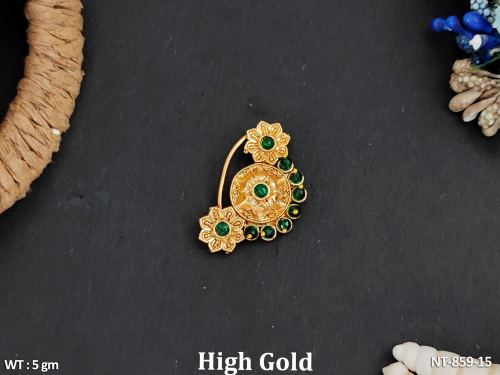 Antique Jewellery Designer High Gold Polish Fancy Style Nath  