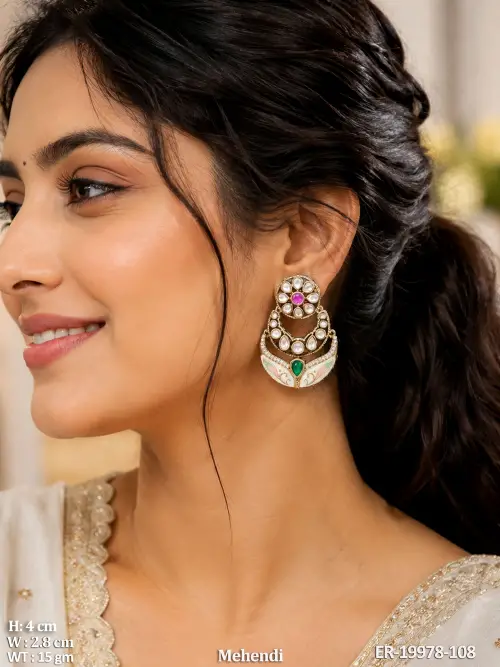 Pearl Kundan Earrings for Women