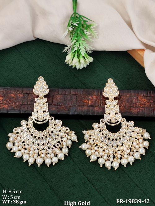 Pearl Chandbali Earrings, photo 2 of 3