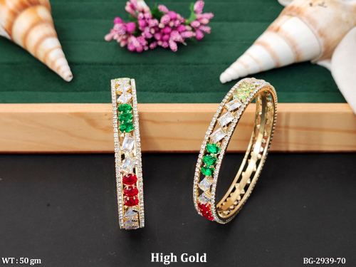 Party Wear Bangles with Stone Work Set of 2