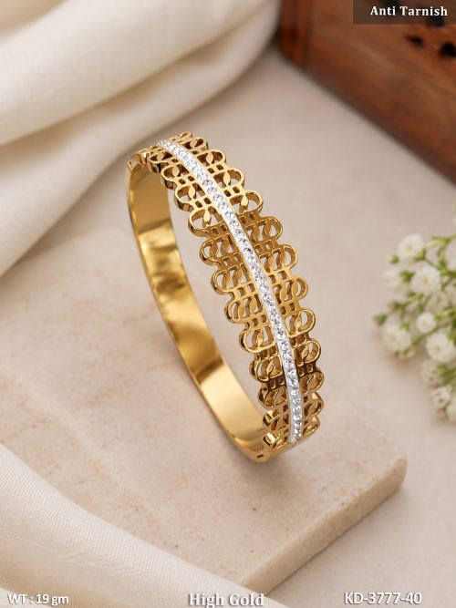 Classic Stone-Studded Kada Bracelet for Women, photo 2 of 3