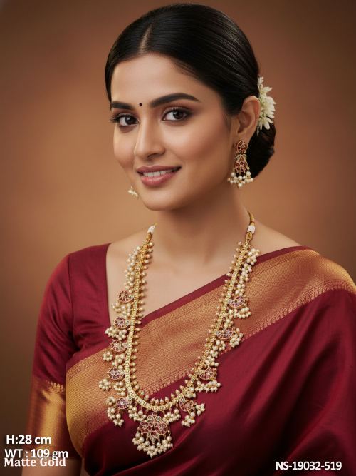 Matte Finish Traditional Necklace Set for Women