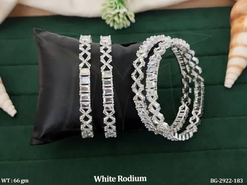 White Finish Bangles for Women Set of 4