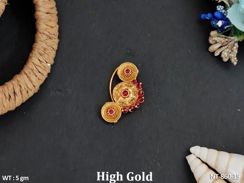 Antique Jewellery High Gold Polish Fancy Style Nath  