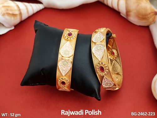 Party Wear Antique Bangles in Rajwadi Finish for Women Set of 2