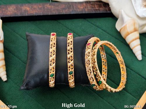 Traditional Bangles with Stone Work Set of 2
