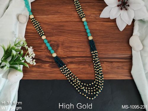 Antique Jewellery Beautiful Designer High Gold Polish Beaded Malas 