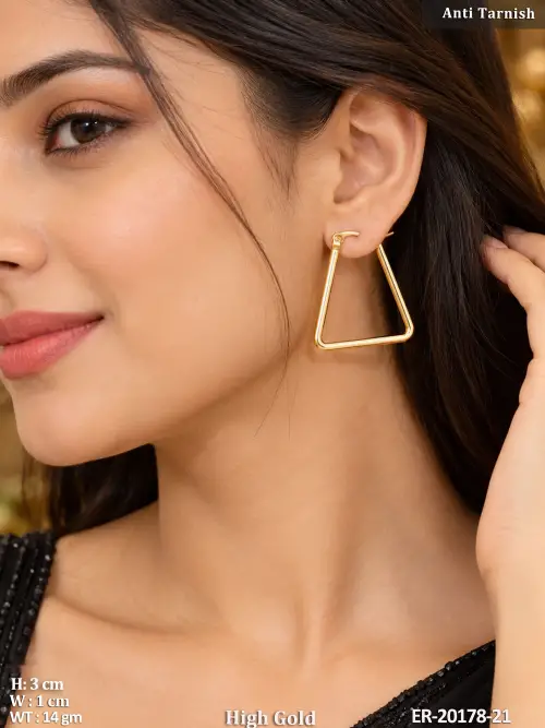 Upright Triangle Hoop Earrings for Women