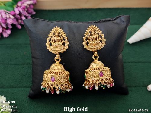 Stone-Studded Jhumka Earrings for Women