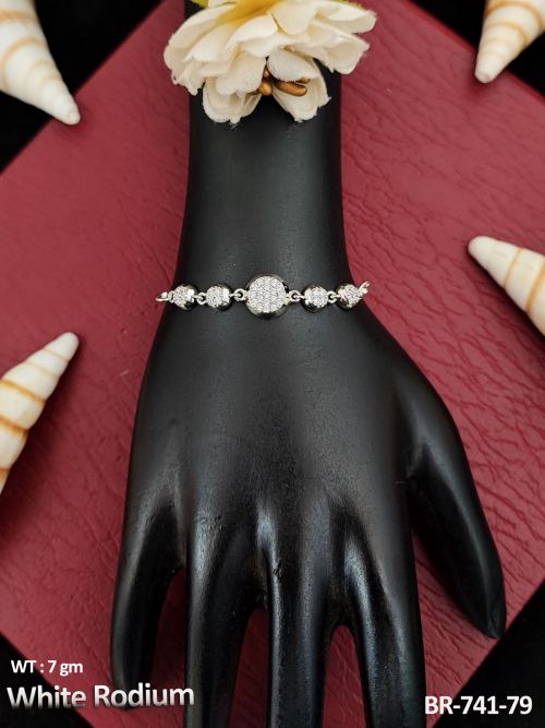 White Finish CZ Bracelet for Women, photo 2 of 2