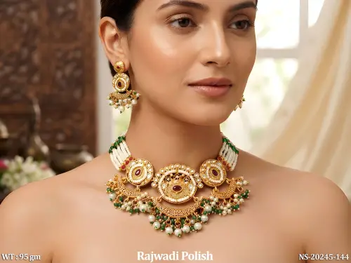 Rajwadi Finish Pearl Jewellery Set for Women