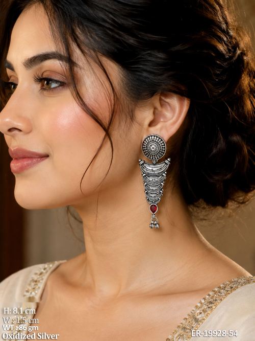 Long Stone-Studded Earrings for Women Set of 3