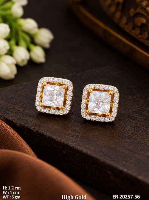Square AD Studs for Women, photo 2 of 3