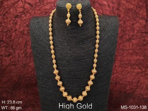 Antique Jewellery Beautiful Design High Gold Polish Beaded  Malas 