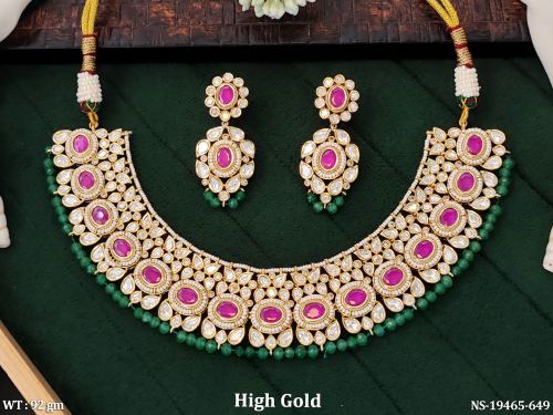 Royal Stone-Studded Necklace Set in Ruby, photo 2 of 3