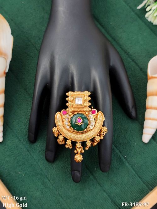 Traditional High Gold Finish Designer Statement Ring