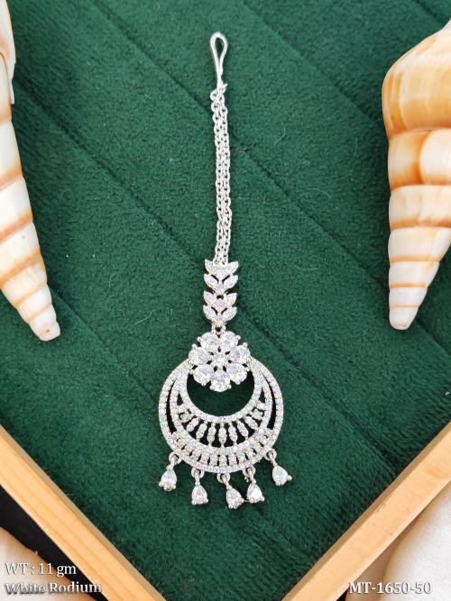 Fancy Stone Maang Tikka Traditional Wedding Design