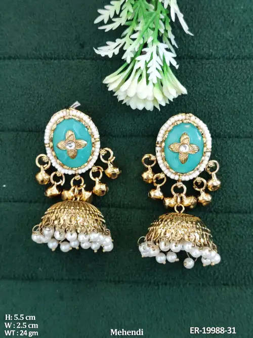 Antique Jhumka Earrings with Pearls