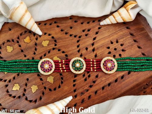 Antique Stone-Studded Hair Accessory in Ruby Green, photo 3 of 4