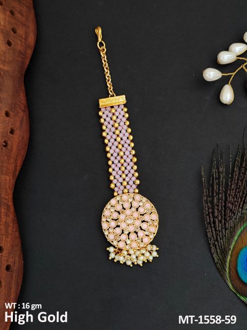  Antique Jewellery High Gold Polish  Party Wear  Maang Tikka  
