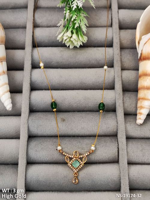 Traditional Stone-Studded Jewellery Set in Mint Green, photo 2 of 2