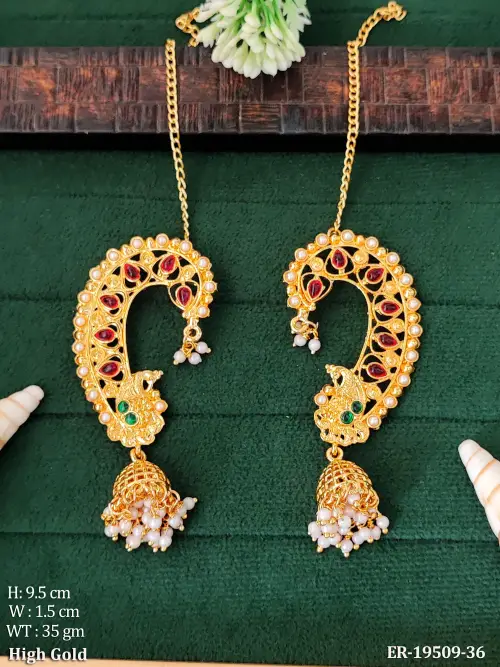 Peacock Jhumkas with Pearls