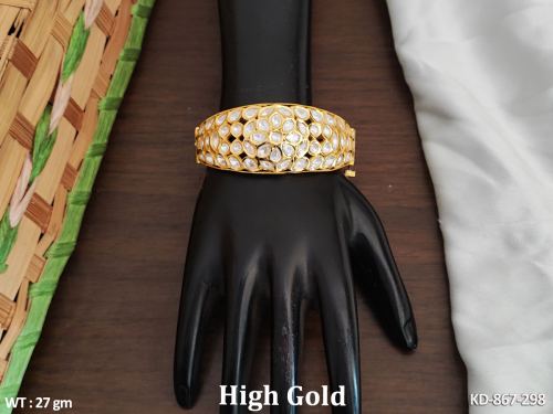 Party Wear Kundan Kada in White, photo 2 of 2