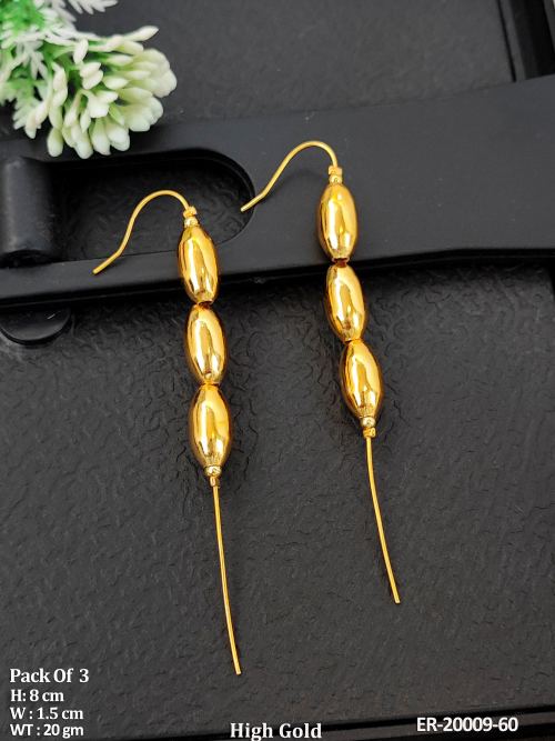 Long Oval Bead Ear Climber Earrings, photo 2 of 3