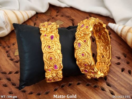 Temple Peacock Bangles Set of 2