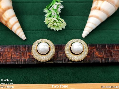Two-Tone Finish AD Earrings for Women