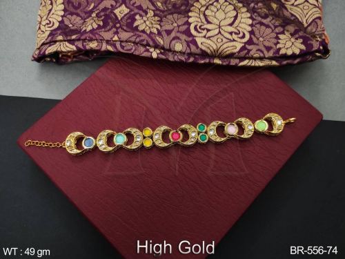 Kundan Bracelet in Multi, photo 7 of 12