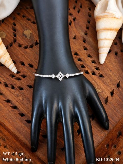 American Diamond White Rhodium Designer Kada for Women