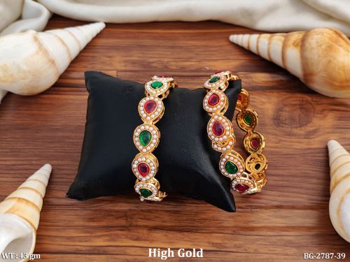 Classic Stone-Studded Bangle Set for Women