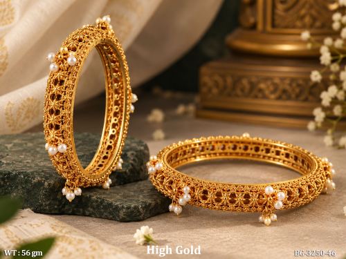 Pearl Bangles with Floral Design in Pearl / 2 X 6, photo 3 of 4