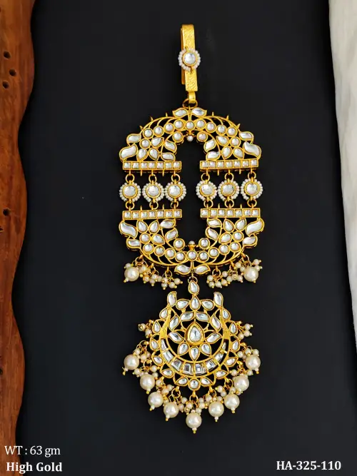 Antique Jewellery High Gold Polish  Clustered Pearl  Hair Accessories   