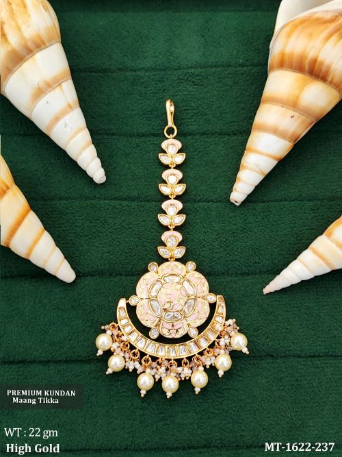Premium Kundan Maang Tikka with Meenakari Work 