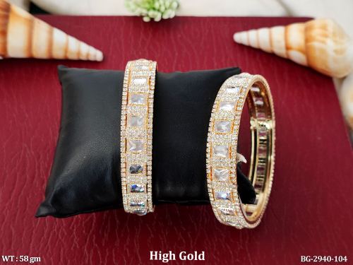 Square Stone-Studded Bangle Set for Women, photo 2 of 2