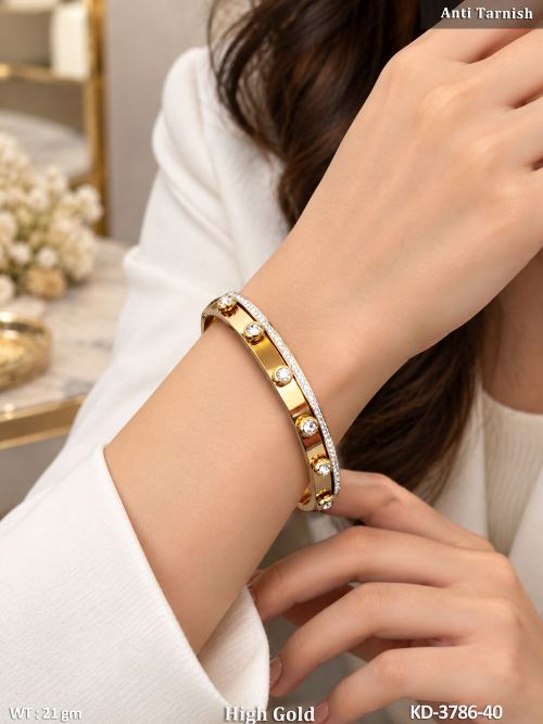 Fancy Designer AD Stone Anti Tarnish Kada