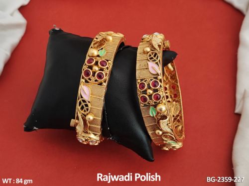 Meenakari Bangles in Rajwadi Finish Set of 2