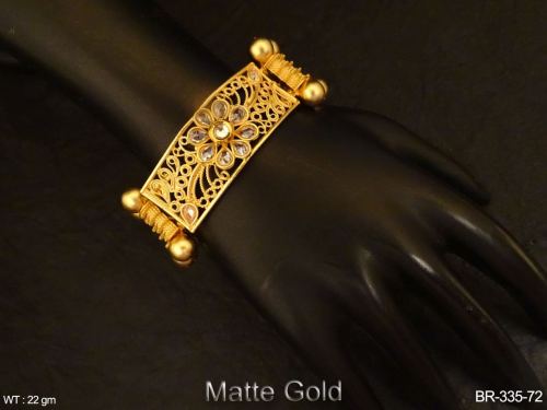 Matte Finish Bracelet with Floral Design