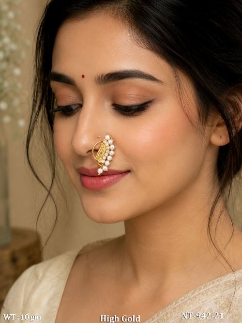 Traditional Naths with Pearls Set of 3