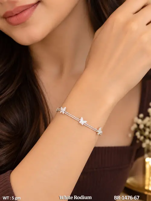 Butterfly Stone-Studded Bracelet for Women