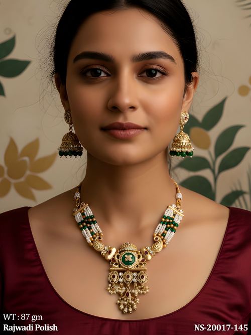 Bridal Rajwadi Finish Necklace Set for Women